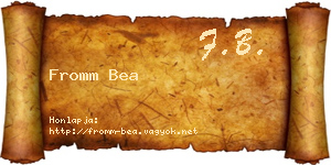 Fromm Bea névjegykártya